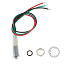 8mm 12V LED Metal Indicator Low Arched Light Lamp with Wire Red & Green Light
