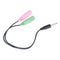 3.5mm Stereo Headphone Microphone Audio Y Splitter Cable Adapte Plug Jack CordJR