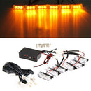 Waterproof 18 LED Amber Car Flashing Grill Strobe Warning Emergence Flash Light