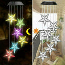 Star Wind Chimes Solar Powered LED Light Hanging Outdoor Yard Garden Decor L6W6