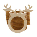 10x Handmade Wood Exquisite Deer Head Napkin Holder Rings Home Kitchen Hotel
