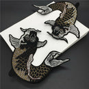 2pcs/Set Cute Carp Fish Embroidered Patches Iron-On/Sew-On Patch Cloth Applique
