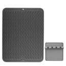 Silicone Dish Drying Mat Heat Resistant Drying Mat for Dish Grey Large 15.8