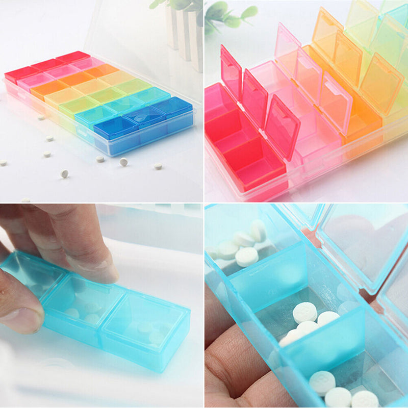 Medicine Weekly Storage Pill 7 Days Tablet Sorter Box Container Case OrganizerTO