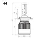 1pair COB H4 C6 3800LM 36W LED Car Headlight Kit Hi/Lo Turbo Light Bulbs 6000J&f