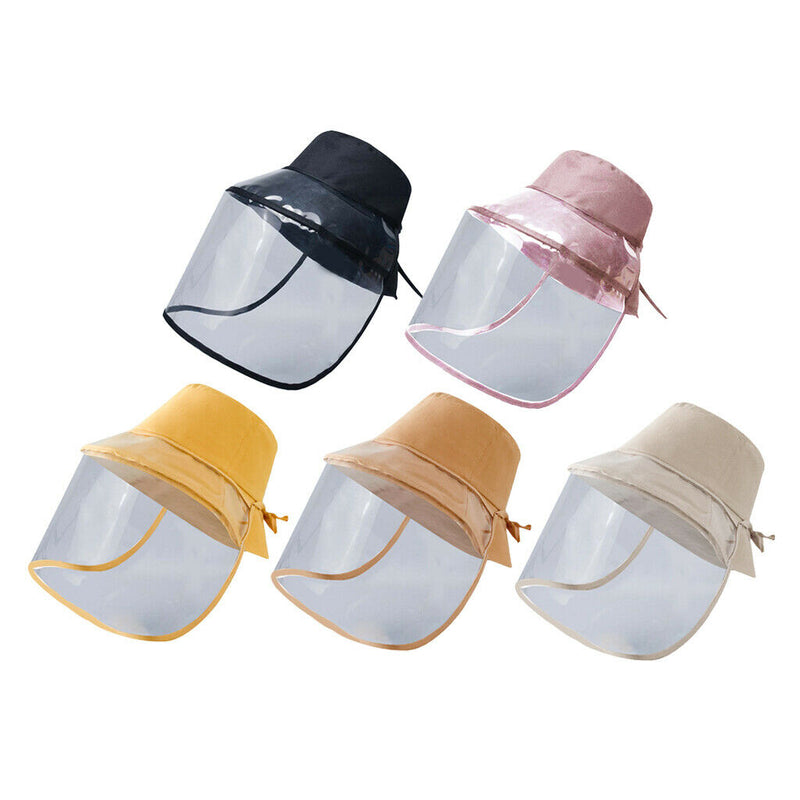 Anti-saliva Protective Fisherman Hat Soft PVC Removable Face Shield Black