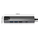 Type-C HUB Converter 5 in 1 4K HDMI 2 5Gbps USB3.0 65W PD Charging RJ45 Adapter
