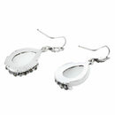 Earrings hooks in cat's eye stone drop 40 x 15 MM