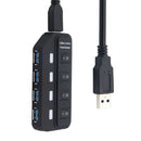 4-Port USB 3.0 Hub with Individual LED Power Switches