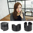 3x Fashion Ring Set Black Stack Plain Above Knuckle Ring Open Band Midi RingsTO