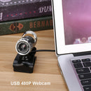 480P HD USB Webcam Clip Base Web Camera with Built-in Mic for Computer PC