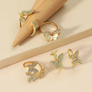Rhinestone Opening Knuckle Ring for Women Charming Holiday Party Street Jewelry