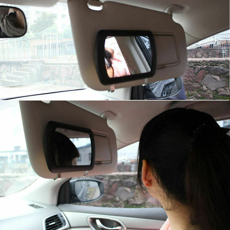 2X Black Clip on Car Sun Visor Vanity Mirror Sun-shading Cosmetic Mirror WCS