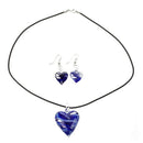 Set Murano Glass Heart Necklace + Earring V6O2