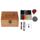 Wooden Sewing Basket Kit Practical DIY Tools Grandma Women Household Gift