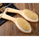 Full Body Natural Bristle Dry Skin Exfoliation Brush massager Cleaner Scrubber*