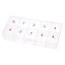 2 x 5 Plastic Nail Art Tip Cell Empty Storage Box Case Tool White