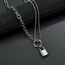 Women Men Stainless Steel PadLock Pendant Necklace Chain Jewelry Gift Punk OZ