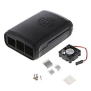 Pi Box ABS Case w/ Fan Module for Raspberry Pi 3/2/b plus w/ 3PCS Heat Sink
