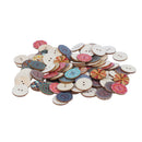 Mixed Flower Painting Round 2 Holes Wood Wooden Buttons for Sewing Crafting E5K6