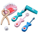 Wooden Toys Dentist Medicine Kit Doctor Pretend Play Game Kid Developmental