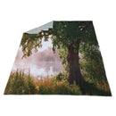 Forest Tapestry Tree Oak Decor, Landscape Foggy Scene and Stream View Paint B6C7