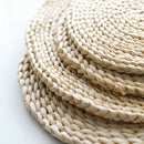 Corn Straw Braided Dining Table Mats Extra Thick Coasters Mat Natural Handm