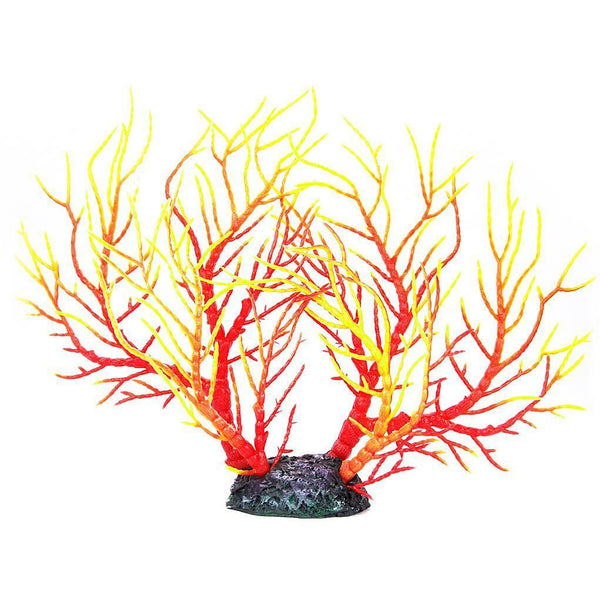 Red Yellow Artificial Coral Ornament Underwater Plants for Aquarium Fish Tank