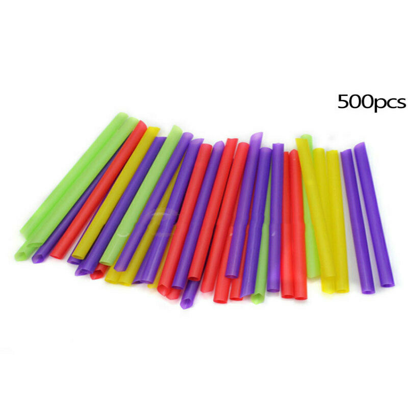 500PCS Large Wide Plastic Colorful Drinking Straws Straw 19cm Party Wedding
