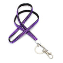 Purple Strap Lanyard Bling Rhinestone Crystal Custom for ID Badge Key Ring