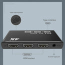 1X(Type C Input Mini Hdmi Amplifier Switch, 1 Port USB C & 3 Ports Hdmi 4Kx