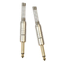 2x 6.35mm Mono Jack Connector for DIY Audio Microphone Soldering Adapter