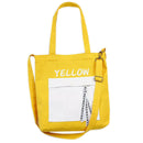 Cotton Canvas Bag Handbags Custom Ins Korean Color Stitching Shopping Bag P
