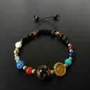 1Pc Women jewelry Glass Bead Nine Planets Solar System Universe Bracelet Bangle