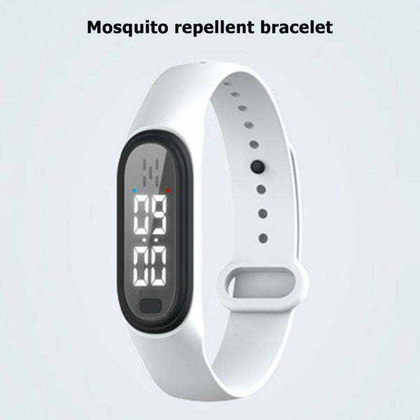 Q2 Ultrasonic Mosquito Repellent Watch Anti Pest Bug Drive Bracelet (White)