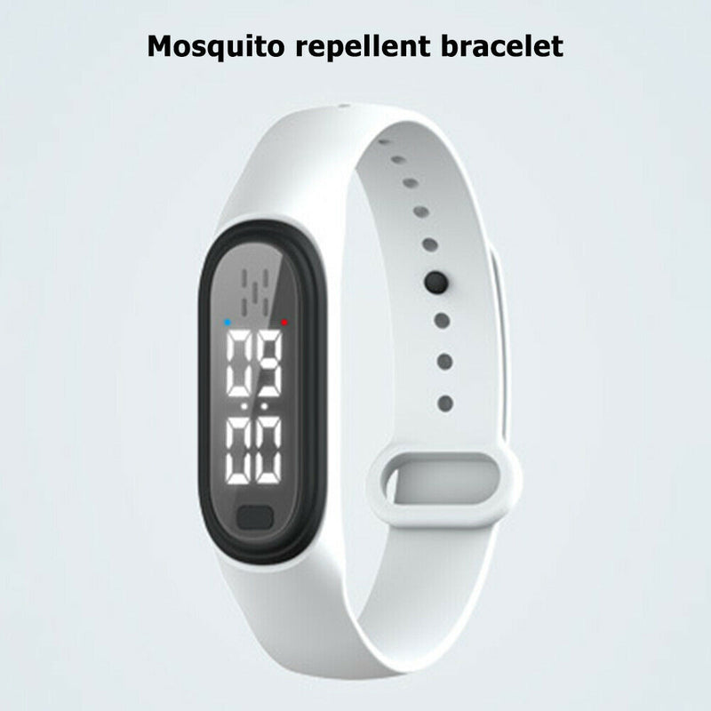 Q2 Ultrasonic Mosquito Repellent Watch Anti Pest Bug Drive Bracelet (White)