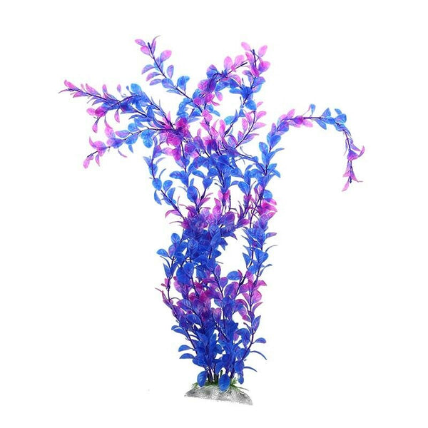 18 Inch Purple Plastic Fish Tank Plant Aquarium Grass Decor Ornament O6H7