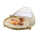 1Pc Hand Woven Bug Proof Basket Dustproof Picnic Basket Handmade Fruit Vege E6M5