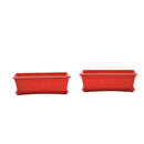 Rectangular Flower Pot Color Plastic Plant Planter Saucer Garden Red Plastic
