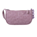 Casual Alligator PU Women Handbag Tote Chain Underarm Shoulder Bag (Purple)