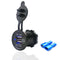 4.2A Car Motorcycle Dual USB Charger Socket Waterproof Touch Switch Power Outlet
