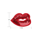 Embroidery Iron sew on patch applique DIY clothing Sequins Red lips 5.4*4cm  BX