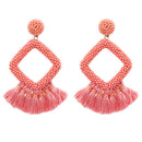 Beaded Tassel Earrings,Statement Laniyah Fringe Drop Earrings for Womens Gi