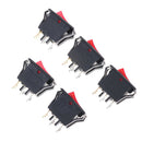 5PCS Red AC15A/250V 20A/125V ON-OFF 2 Position SPST Boat Rocker Switch 3 pins LJ