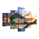 Modern Canvas Wall Art of Jumping   for your Living Room -5 Panel Size L