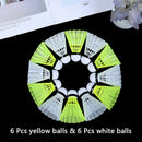 12 Pcs Yellow White Plastic Badminton Ball Shuttlecocks Sport Training ME