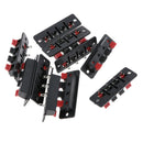 4 Way Speaker Terminal Strip Block Push Release Connector, Audio Cable Clip