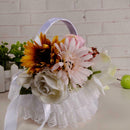 Wedding Flower Basket Girl Bowknot Rose Decoration Basket Party Supplies
