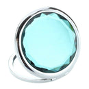 Travel Compact Pocket Crystal Folding Makeup Mirror ,Ocean Blue X6G3