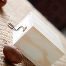 Wooden DIY Mechanical Hand Crank Mini Music Box Craft Movement Birthday Gift